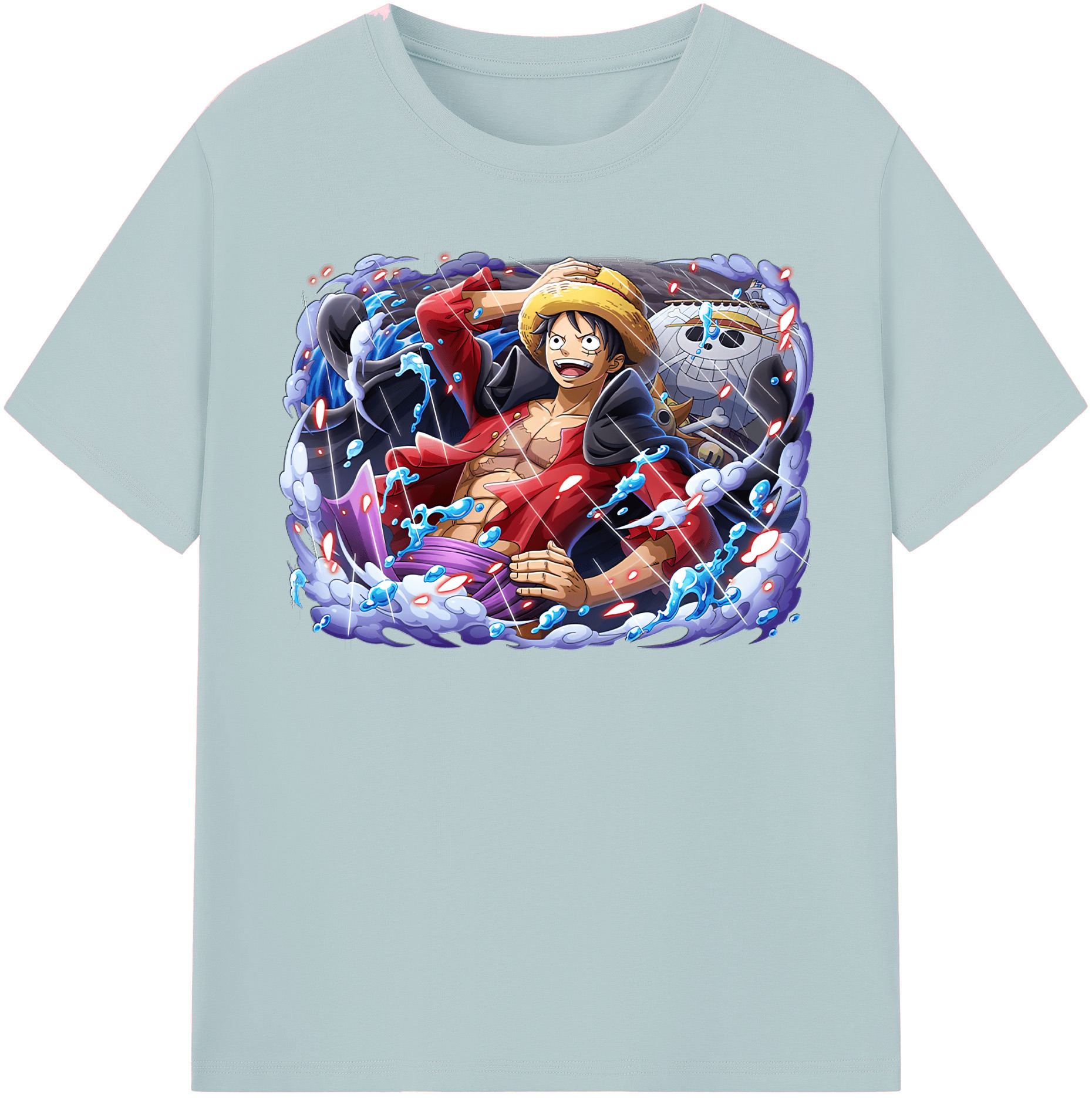 ワンピース モンキー・D・ルフィ ONE PIECE Monkey D. Luffy 綿100％半袖Tシャツ（フロントプリント）